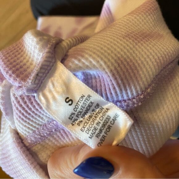 Pacsun small purple white tye dye Terry cloth mini skirt happy summer - Picture 6 of 6